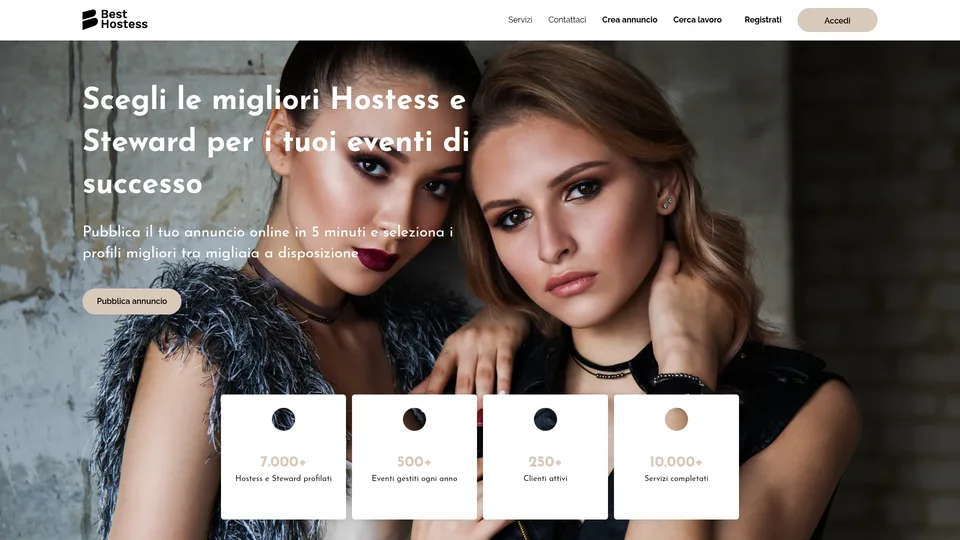 Schermata di Best Hostess, marketplace di staffing